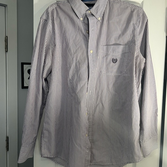 Chaps Other - Chaps Purple and White Mens M Striped Casual Shirt